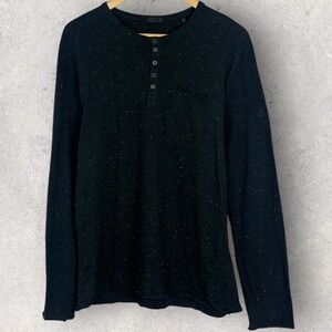 ATM Anthony Thomas Melillo Long Sleeve Pocket Henley Modal Blend Shirt Mens Sz M